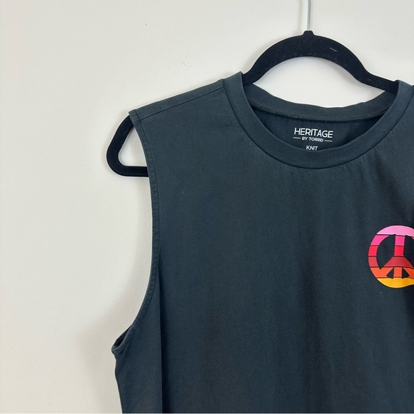 Torrid | Peace Relaxed Fit Heritage Jersey Crew Tee Muscle Tee Size Medium (00) - Picture 3 of 8
